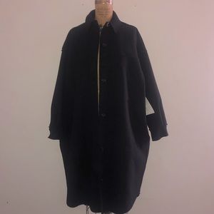[GStudio] Black Wool Oversized Shacket Jacket Coat